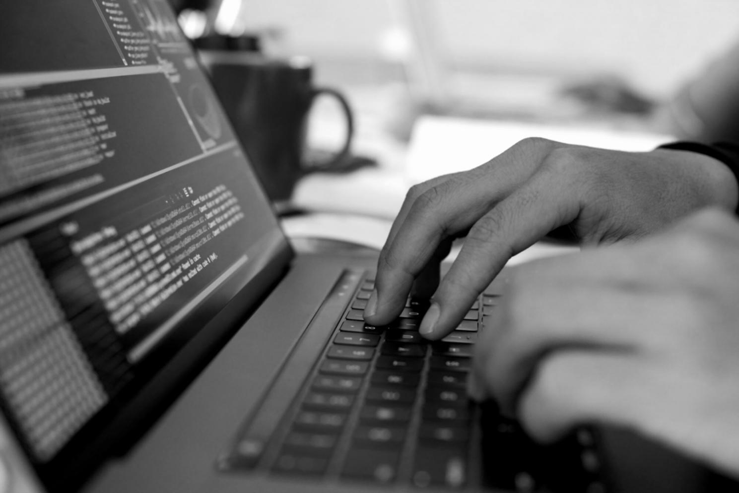 Coding session with Unity interface on screen